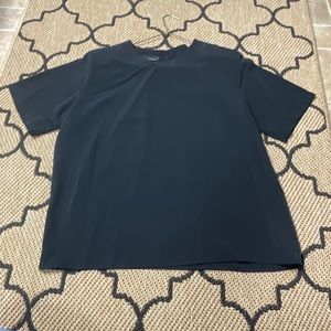 Vintage Women’s Impressions Large Black Top Blouse Shoulder Pads Shell Shirt 90s